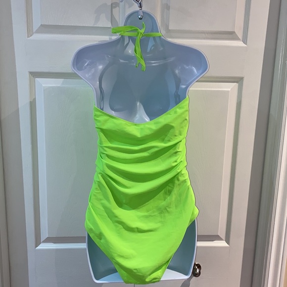 Tempt Me Women Sexy Cutout One Piece Tummy Control Halter Neon Swimsuit Size XL - Picture 7 of 12